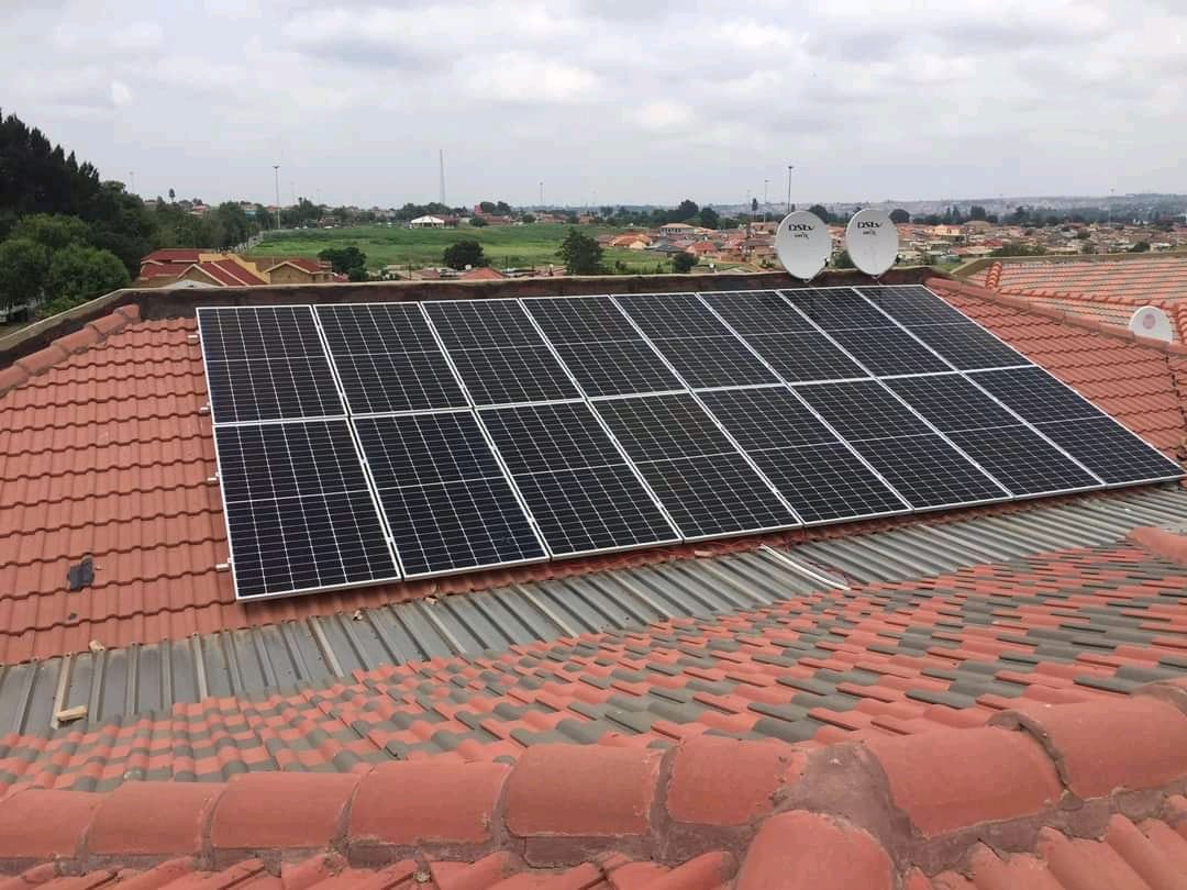 Solar panels on roof