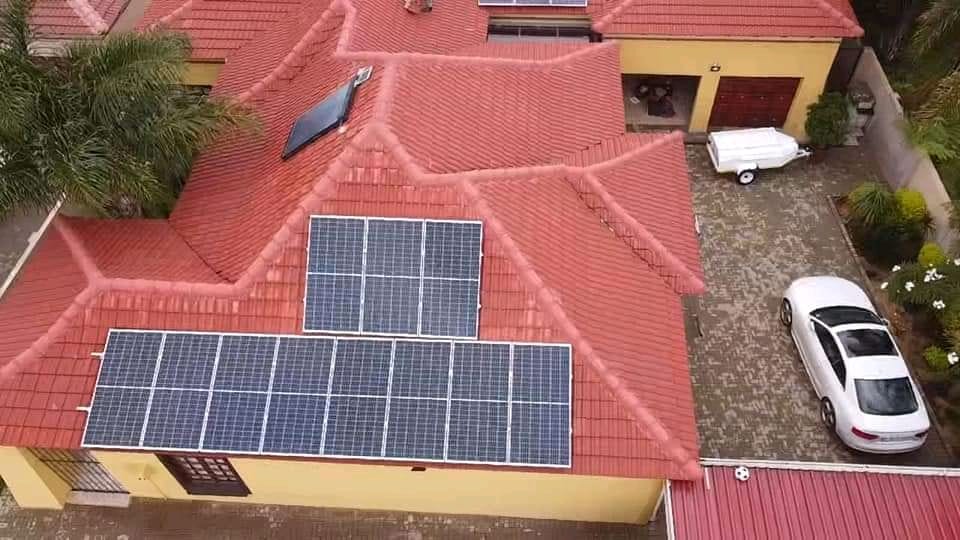 Solar panels on roof